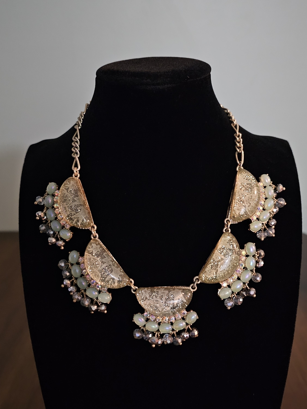 Betsey Johnson Stargazer Lucite Bib Gold-Tone Statement Necklace